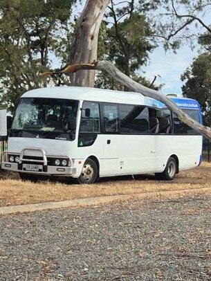 A school bus has been hit in a freak tree fall in the southern suburbs. Picture: Sam Edwards