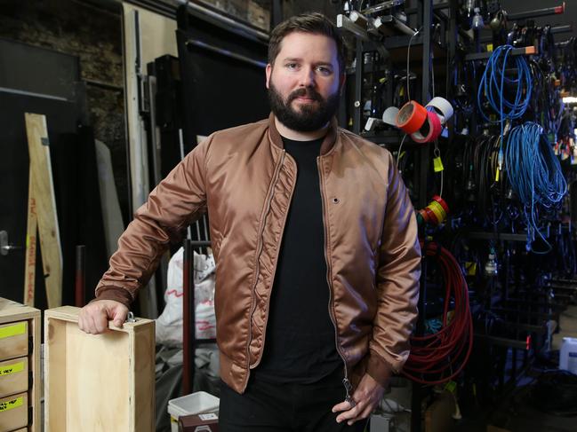 18/11/2020. Sydney Theatre Company artistic director Kip Williams pictured backstage at Roslyn Packer Theatre in Walsh Bay, Sydney. He is directing a stage adaptation of Oscar Wilde's novel The Picture of Dorian Gray which is due to open. Britta Campion / The Australian