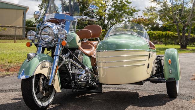 Stuart Topp's Indian Chief Vintage model with DMC sidecar. Picture: Dominika Lis