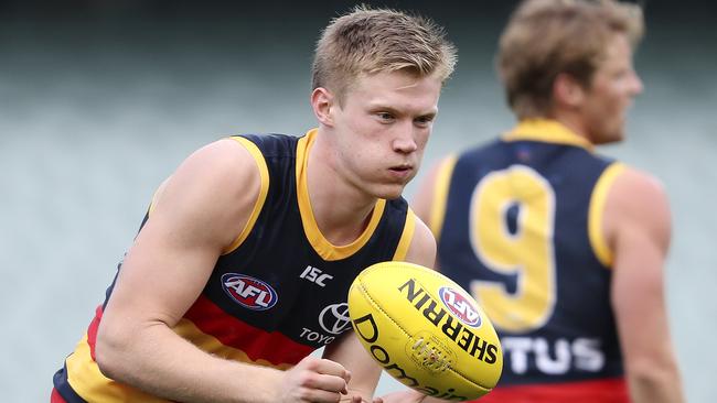 Fischer McAsey is continuing to develop for the Crows. Picture: Sarah Reed