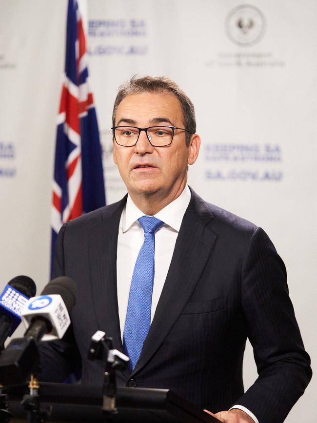 Premier, Steven Marshall announcing a cabinet reshuffle to the media in Adelaide, Sunday, July 26, 2020. Picture: MATT LOXTON