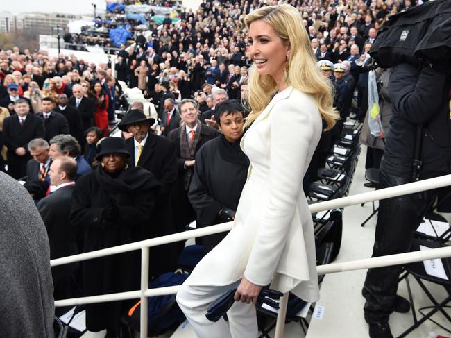 Ivanka Trump arrives for the Presidential Inauguration of her father Donald Trump at the US Capitol in Washington, DC on January 20, 2017. Picture: AFP