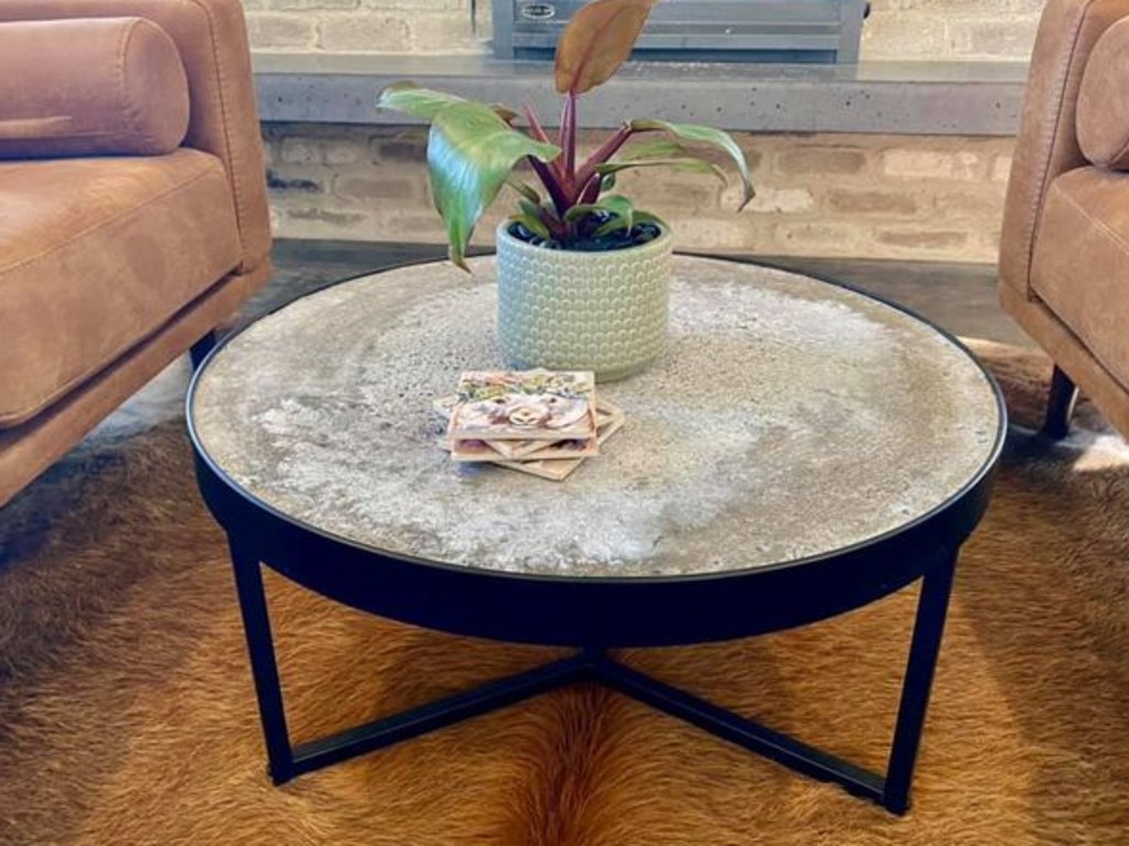 Kmart black round coffee shop table