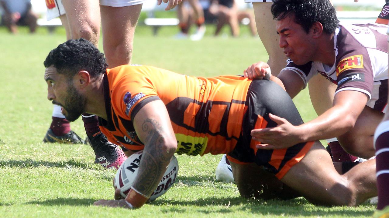 Sione Katoa scoring for Southport. Picture by Richard Gosling