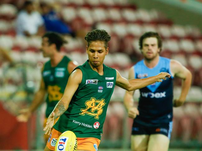 Nick Yarran as Darwin Buffaloes V St Mary's at TIO Stadium. Pic Glenn Campbell