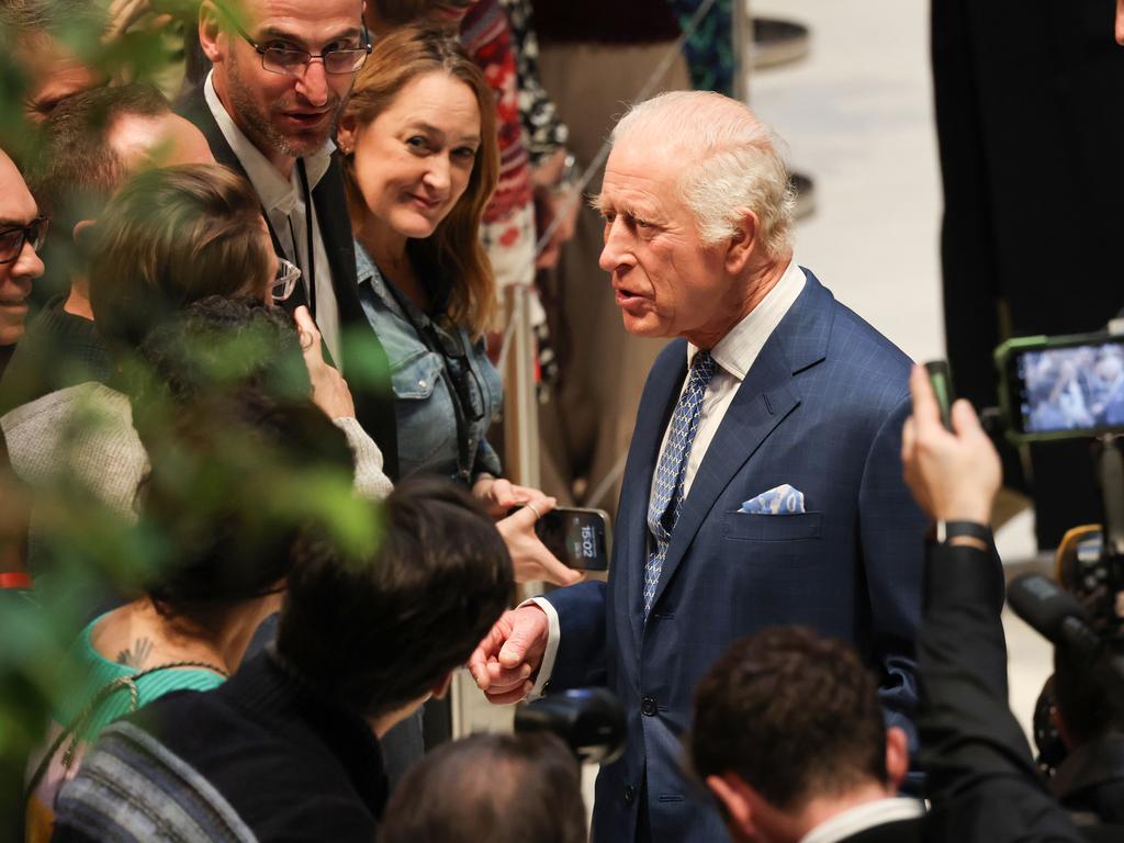 The King engaged with Apple employees, learning about their work and contributions to both the tech industry and wider community. Picture: Getty Images