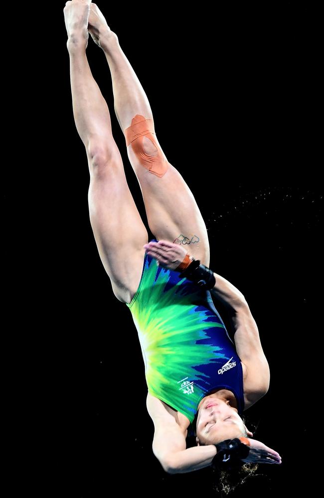 Australia’s Melissa Wu competes in the 10m platform on the Gold Coast on Thursday night.