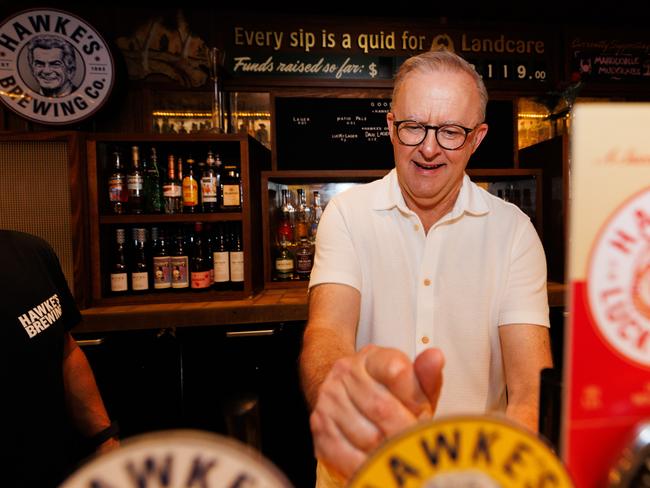 The Prime Minister Anthony Albanese attended the Bob Hawke Beer and Leisure Centre in Marrickville. Picture: NewsWire/ Tim Pascoe