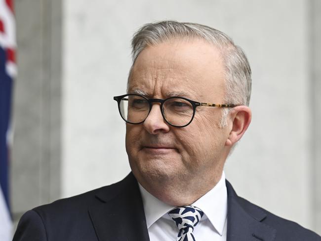 CANBERRA, Australia - NewsWire Photos - September 12, 2024: The Prime Minister, Anthony Albanese, Treasurer, Jim Chalmers, and the Minister for Aged Care, Anika Wells hold a press conference at Parliament House in Canberra. Picture: NewsWire / Martin Ollman