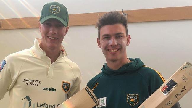 Harry Tector (left) during his time at Randwick Petersham Cricket Club. Supplied by Randwick Petersham CC