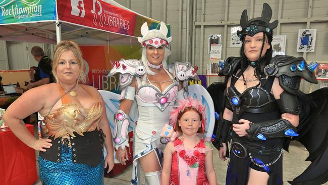 L-R Nina Harris, Lesa Schmidt, Sara Harris and Tyneal Schmidt at CapriCon.Photo Liam Fahey / Morning Bulletin