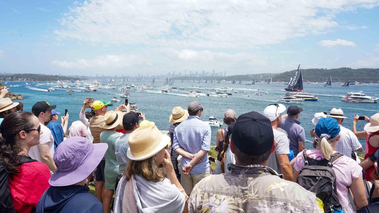 Spectators watch the start of the Sydney to Hobart yacht race. Picture: NCA NewsWire / Thomas Parrish