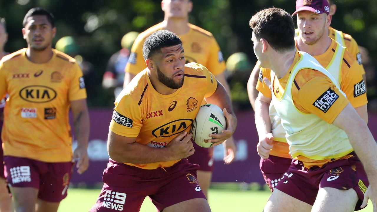 John Asiata at Brisbane Broncos training earlier this year.