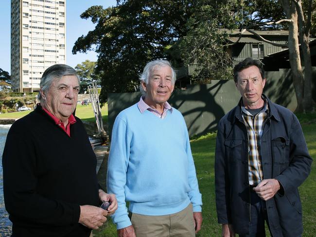 Rodney Northam and John Molyneux from Friends of Sydney Harbour with Ian Curdie from Lavender Bay Precinct. Photo: Adam Ward