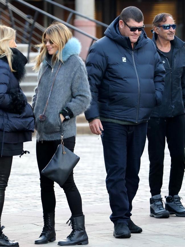 Australian Billionaire James Packer puts his Mariah Carey troubles behind him as he snuggles up to a mystery blonde while vacationing in Aspen. James held hands with his new girl as they hit the town with friends during the day. Perhaps James is trying to throw his new relationship in Mariah's face, as Mariah does have a home in Aspen and is always their for the holidays. Picture: BACKGRID