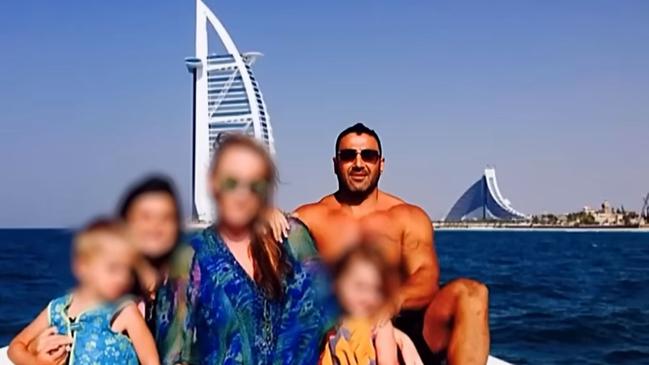 Angelo Pandeli with his family in Dubai. Picture: Supplied / Nine