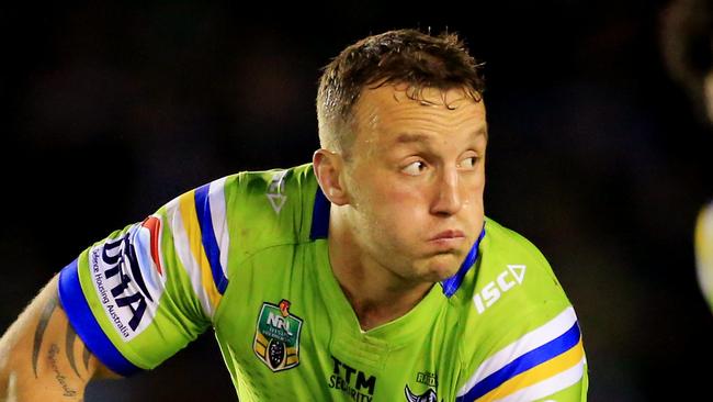 Josh Hodgson of the Raiders during the Cronulla Sharks v Canberra Raiders round 22 NRL game at Southern Cross Group Stadium, Cronulla. pic Mark Evans