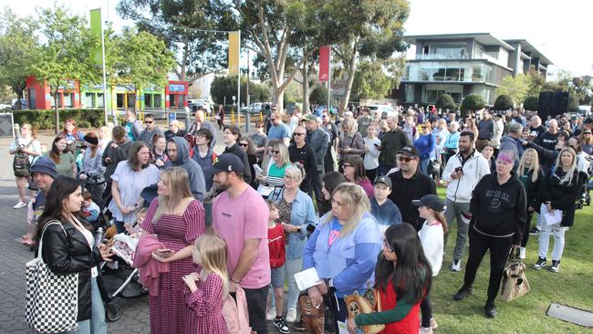 Crowds arriving early for the first day of the show. Picture: Dean Martin