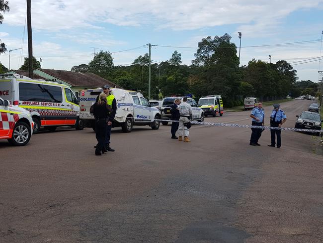 The crime scene in Ithome St, Wyong. Picture: David Cleverley