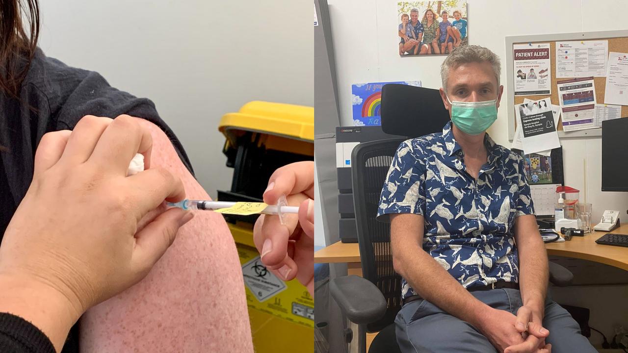 Gympie Clinic Doctor Stuart Cooper (right) said the risks of getting the jab are very low, and it is important to be vaccinated.