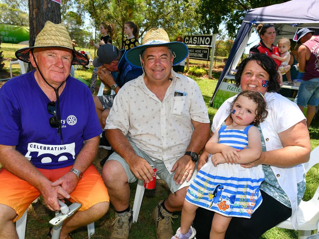 Australia Day celebrations: Upper Richmond Rotarian John Oomen with Tara-Louise, Elizabeth and Brendan Butcher of Busbys Flat at the Casino Mini Trains.