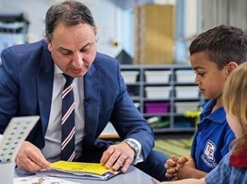 Secretary of the NSW Education Department,  Murat Dizdar, with students at Toongabbie East Public School as part of the "School Experience Program". Picture: NSW Department of Education