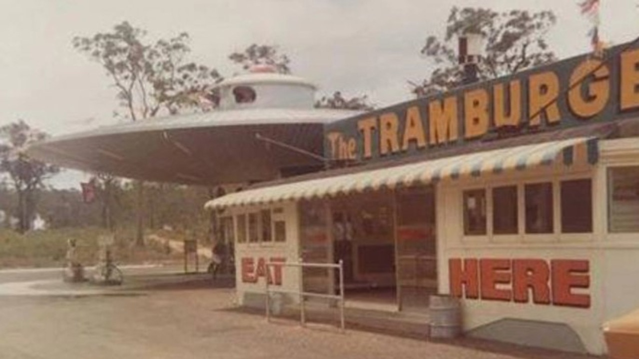 Tramburger service station and spaceship at Fantasyland. Picture: Courtesy of Pauline Joyce