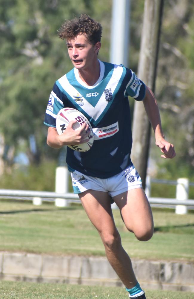 Hunter Harris during the Mercy College and Rockhampton Grammar clash, August 18, 2021. Picture: Matthew Forrest