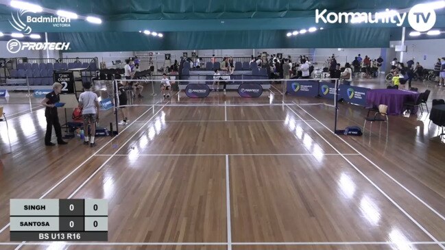 Replay: Victorian Open Badminton Championships Day 2 - (U13 Boys) Aditya Narain Singh v Nathaniel Santosa