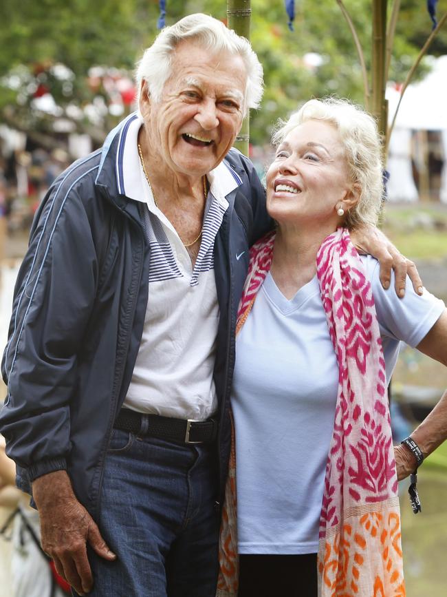 Bob Hawke and wife Blanche d'Alpuget. Picture: Megan Slade