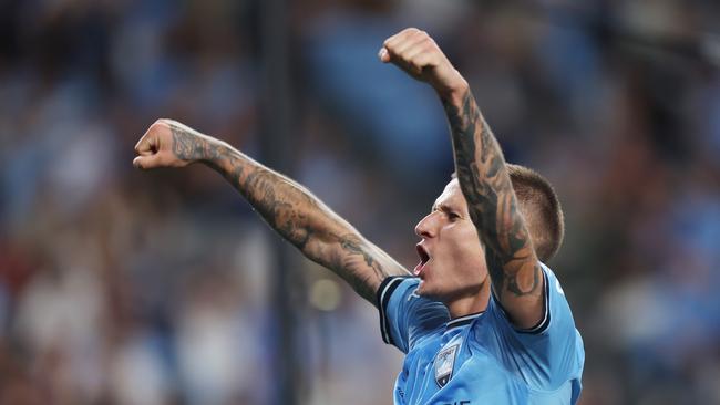 Patryk Klimala will miss Sydney FC’s clash with Adelaide United. Picture: Mark Metcalfe/Getty Images