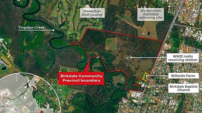 A map showing the outline of the Birkdale precinct which will include an Olympic whitewater rafting centre.