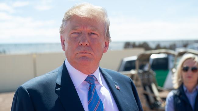 Donald Trump tours the border wall at Calexico, California, in 2019. Picture: AFP