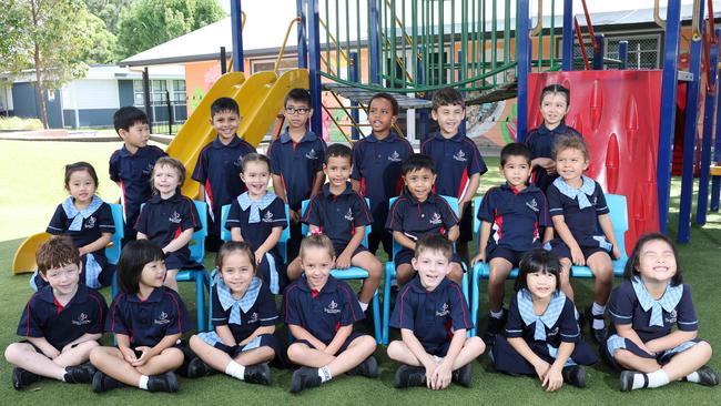 My First Year: Southport State School Prep B. Back row (L-R): Owen, Aarush, Jaiden, Utubaa, Aziz, Sofia. Middle row: Chloe, Jasmine, Mahina, Hamza, Raven, Haryson, Charlotte. Front row: Elliot, Ava, Skye, Zoe, Zeus, Zelene, Yuna. Picture Glenn Hampson