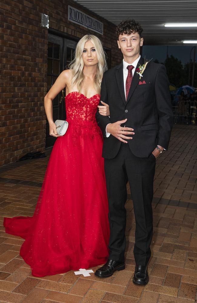 Jasmine Knowles partners Brodie Neal to the Toowoomba Grammar School formal at Rumours International, Wednesday, November 13, 2024. Picture: Kevin Farmer