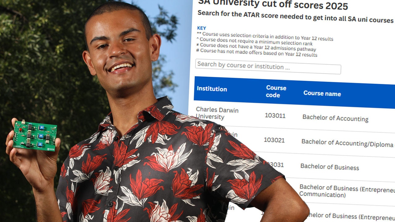 See them all: ATAR cut-offs for SA uni courses revealed today