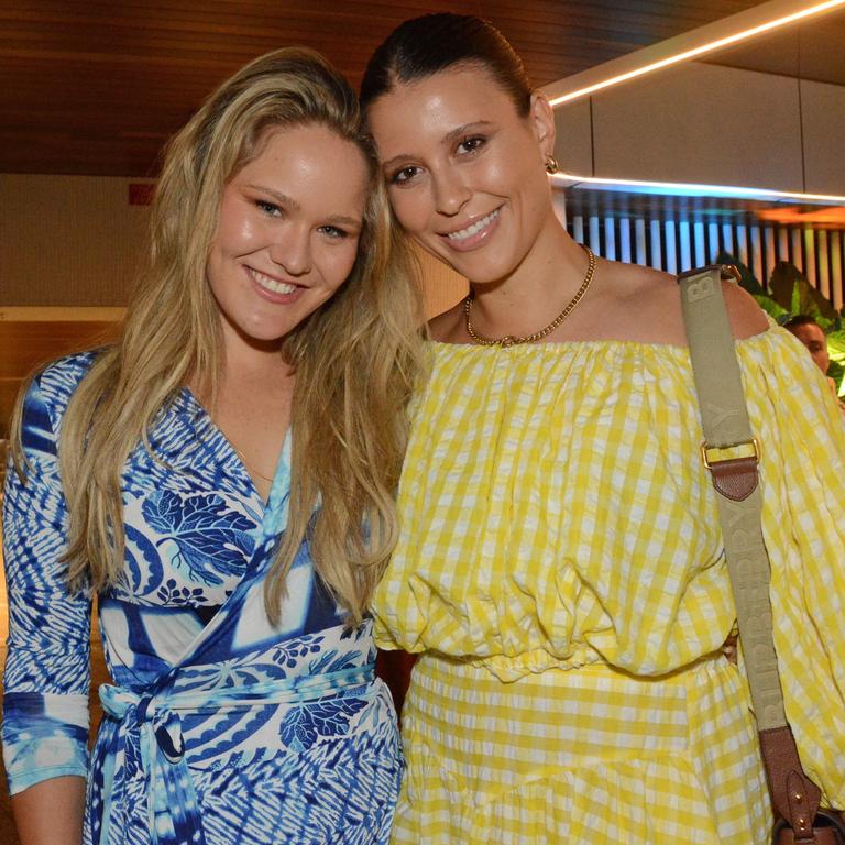 Portia Large and Chloe Holgate at the opening of Isoletto Pool Club at The Star Gold Coast. Picture: Regina King