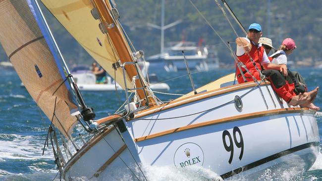 Maluka of Kermande skippered by Sean Langman    during the start of the Sydney to Hobart Yacht race. pic Mark Evans