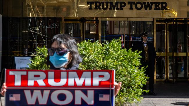 Trump supporters outside Trump Tower. Picture: Getty Images via AFP.