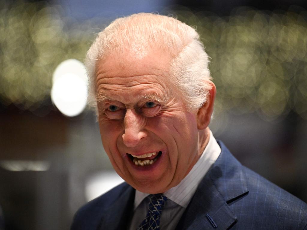 King Charles III reacts as he visits the Christmas market in Battersea Power Station, in London, on December 12, 2024. Picture: Justin Tallis/AFP