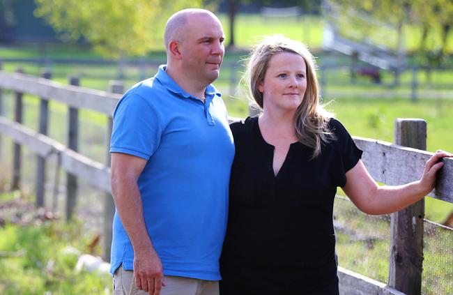 Founder of the Outer Sydney Orbital Action Group Jessica Simpson, with husband Andrew. Picture: Angelo Velardo