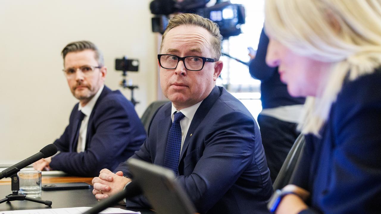 Qantas CEO Alan Joyce during a senate hearing into the cost of living on August 28. Picture NCA NewsWire / Aaron Francis