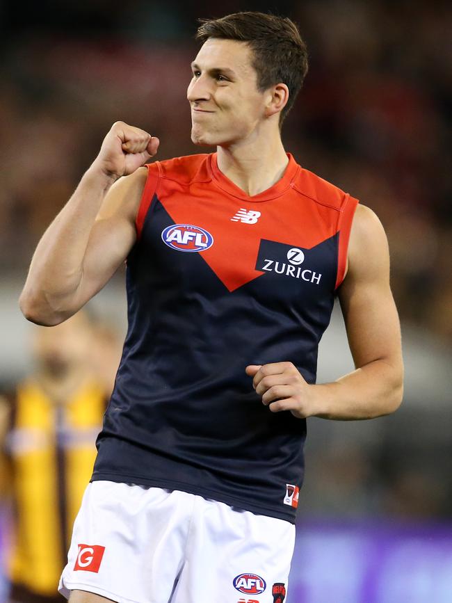 Sam Weideman celebrates a goal. Picture: Michael Klein