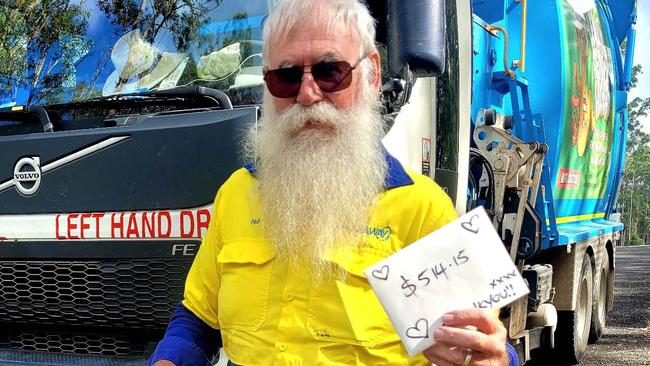 Glenwood garbage collector Ned discovered the body of Tiaro man Pedro Wojciechowski after a tragic, late night bike crash at Talegalla Weir has been rewarded by his local community for the heroic action he took.