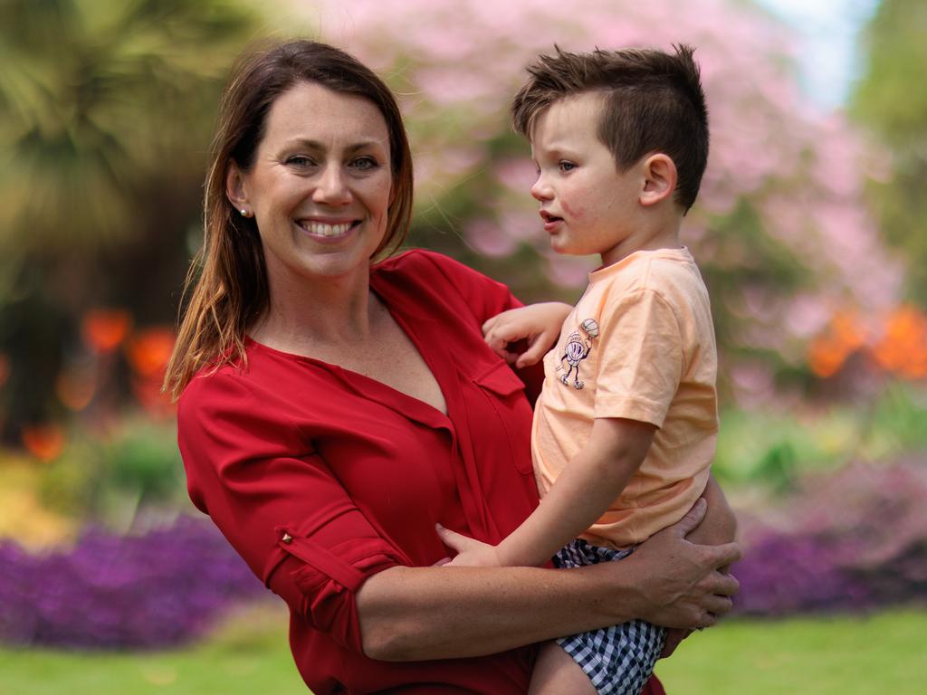 Melbourne, Victoria - January 17, 2025: Vicki Place and Stu's son Will, age 4, has a rare neurological disease and severe epilepsy called SLC6A1. So rare that there are only 13 children in Australia with this condition. And so rare that it doesn't have a proper name. Pictured: Vicki and WillPicture: The Australian / Nadir Kinani