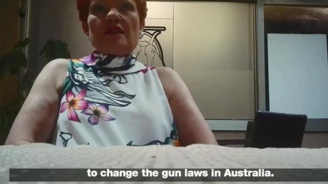 One Nation leader Pauline Hanson filmed insinuating a Port Arthur conspiracy theory. Credit: Al Jazeera