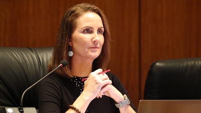 Cairns mayor Amy Eden chairs a Cairns Regional Council ordinary meeting. Picture: Brendan Radke