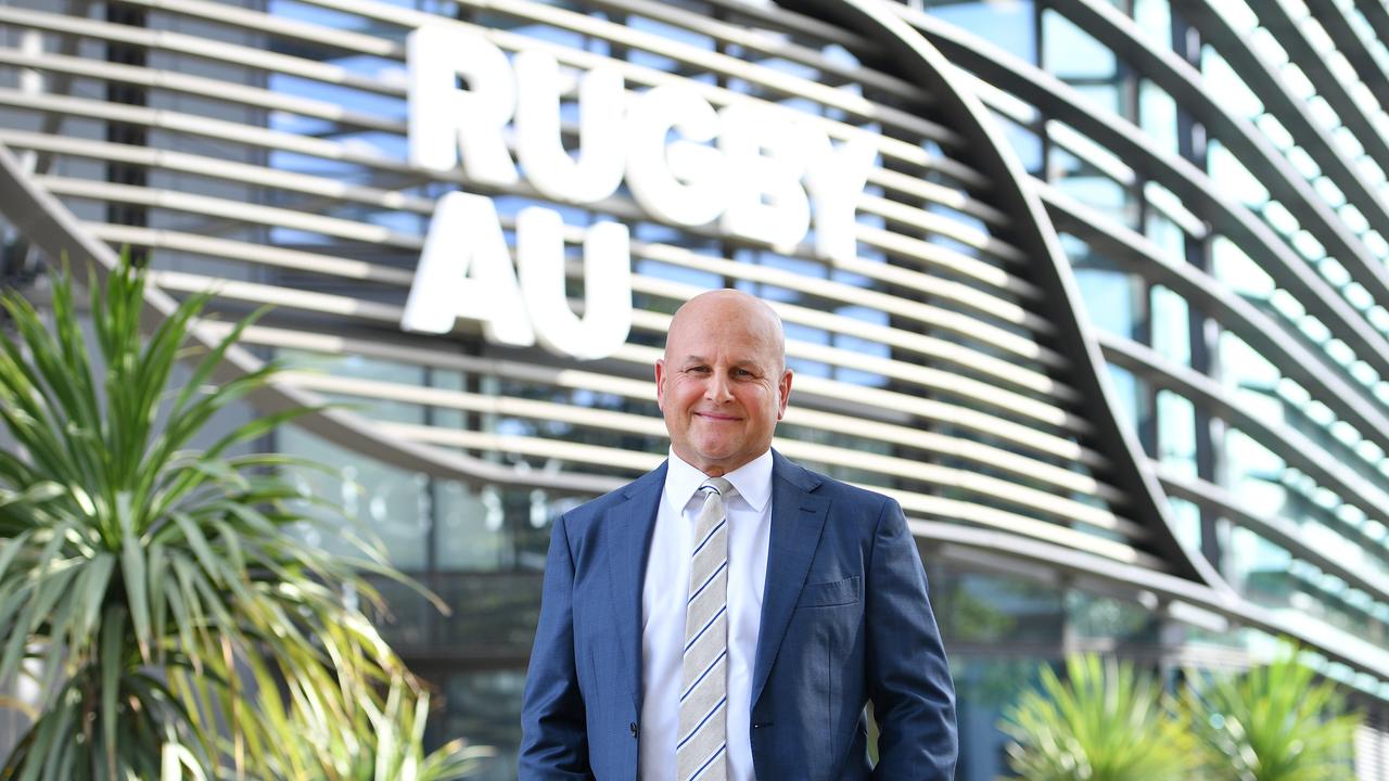 Interim CEO Rob Clarke outside of the Rugby Australia HQ in May.