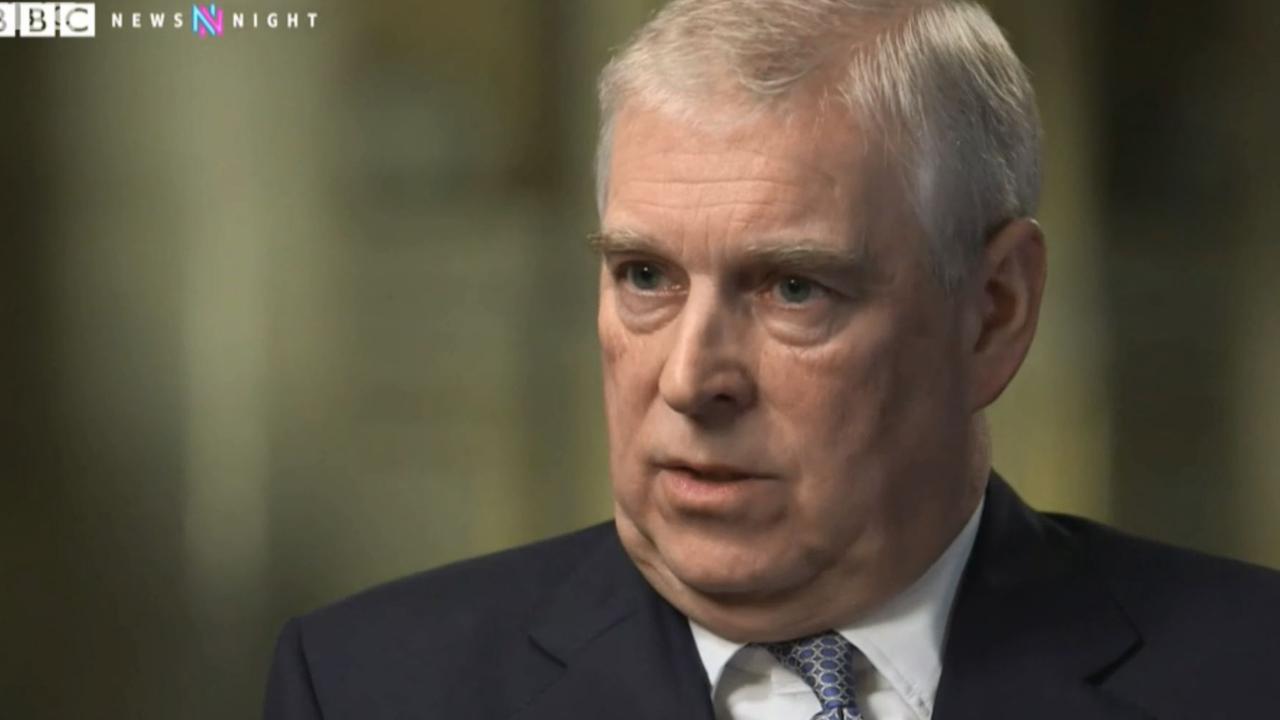 Prince Andrew during the trainwreck interview.