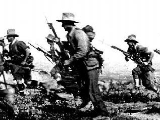 Anzac liftout. Australian soldiers pictured during a charge at Gallipoli ... MUST CREDIT THE AUSTRALIAN WAR MEMORIAL